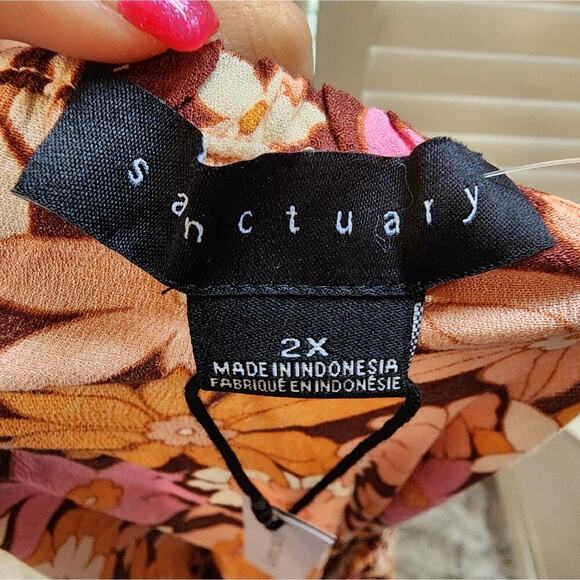 SANCTUARY SEASHORE FLORAL NEW BLOUSE SIZE 2X - Picture 7 of 10